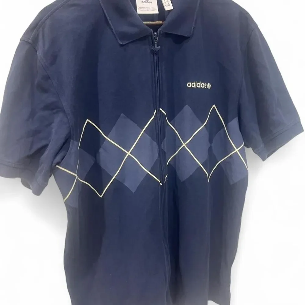 Adidas Men's Navy and Blue Polo-shirts